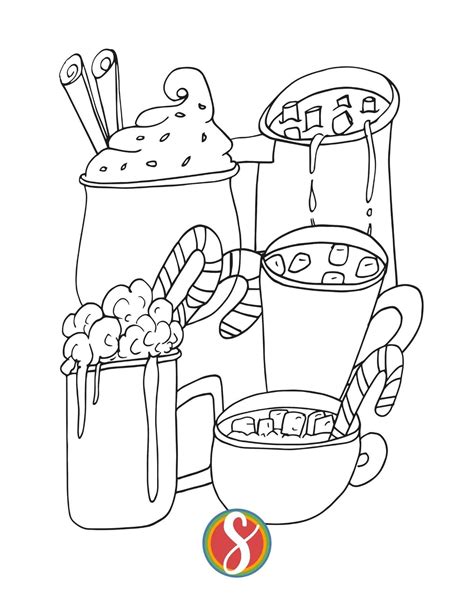 Free Hot Cocoa Coloring Pages Stevie Doodles