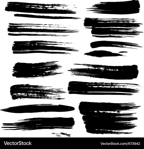 Set of grunge brush strokes Royalty Free Vector Image