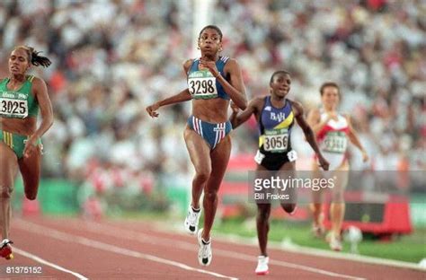 Summer Olympics, France Marie-Jose Perec in action winning gold medal ...