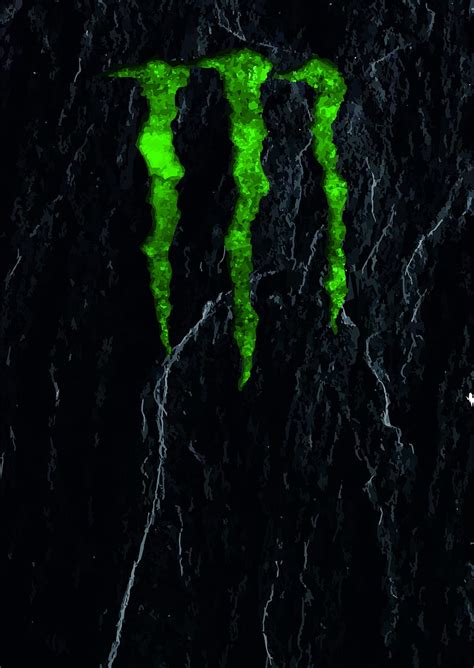 Monster Energy Green Logo Green Brickwall, Monster Energy Logo, Drinks ...