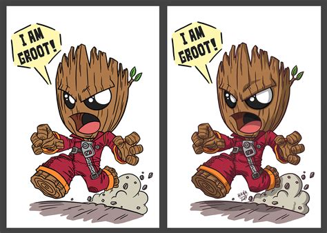 Angry Groot And Dancing Groot On Behance