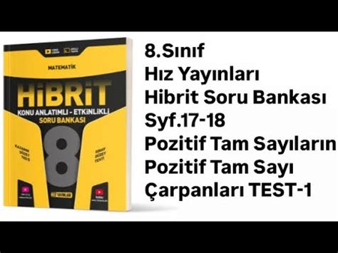 8 SINIF HIZ HİBRİT S 17 18 POZİTİF TAM SAYILARIN POZİTİF TAM SAYI