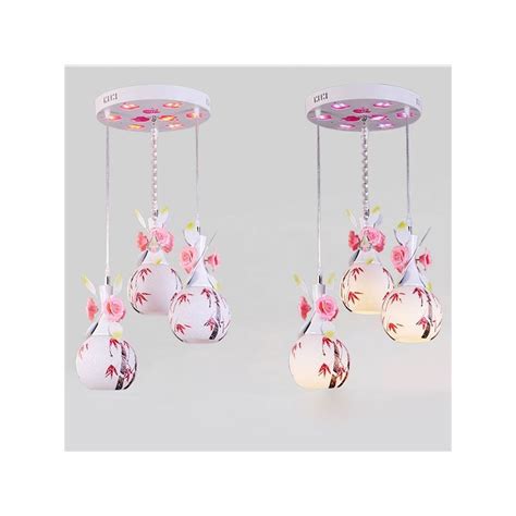 Ausverkauft EU Lager Moderne Pendelleuchte Pink Rose Glas Schirm 3