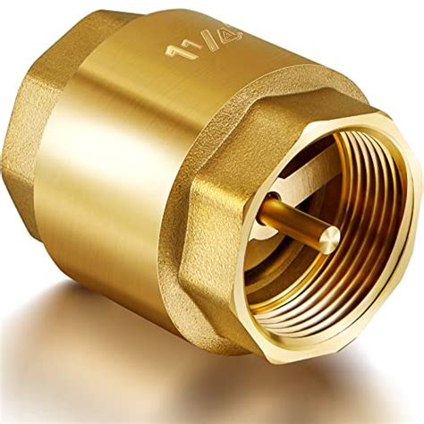 1-1/4 Inch Check Valve Brass In-Line Check Valve Female Pipe Thread One ...