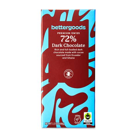 bettergoods Premium Swiss 72% Dark Chocolate Bar, 3.5 oz - Walmart.com
