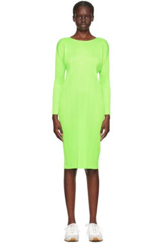 Green Monthly Colors September Midi Dress By Pleats Please Issey Miyake