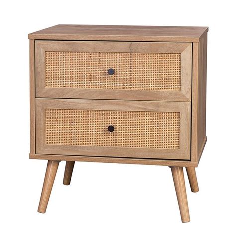 Offer Homebase Kubu Rattan 2 Drawer Bedside Table Homebase