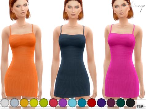 The Sims Resource Ribbed Spaghetti Strap Dress