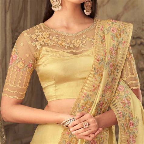 Gold Net Wedding Saree Jacket Design Buy Online Saree Jacket