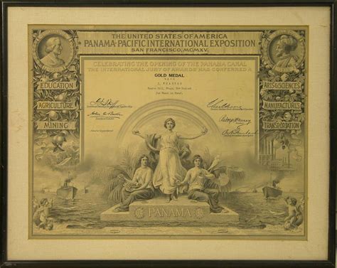 Wharton J USA Panama Pacific International Exposition Gold Medal