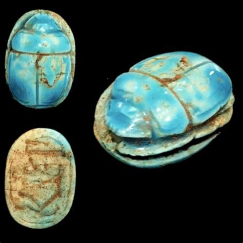 BEAUTIFUL ANCIENT EGYPTIAN GLAZED SCARAB 300 BC 1 Antique Price