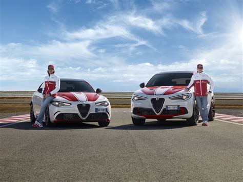 2019 Alfa Romeo F1 Drivers Pose Next To Giulia, Stelvio - autoevolution