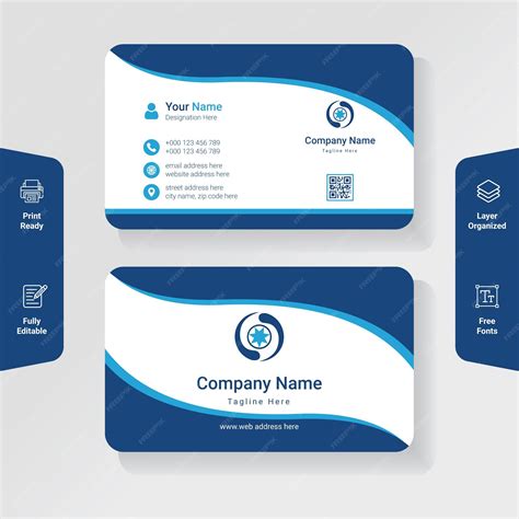 Premium Vector | Blue and white combined business cards help you to