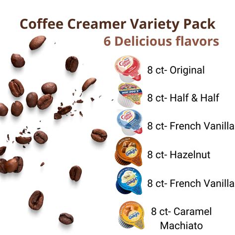 Coffee Creamer Variety Pack Original French Vanilla Hazelnut Caramel Half And Half 48ct