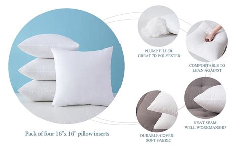 MIULEE Throw Pillows Inserts Pack Of 4 Hypoallergenic Premium