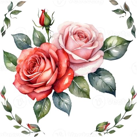 Ai Generated Watercolor Red Roses Png Png