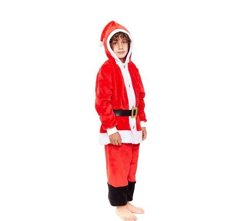 Disfraz de Pijama Papá Noel rojo clásico para niño