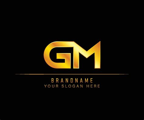 GM Letter Gold Logo Template Initial Letter Luxury Logo Template