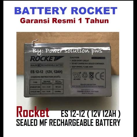 Jual Battery Vrla Mf Rocket Es V Ah Accu Aki Baterai Kering