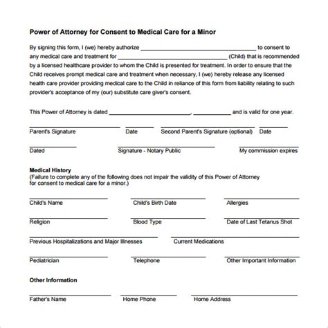 11 Medical Power Of Attorney Forms Samples Examples And Formats Sample Templates