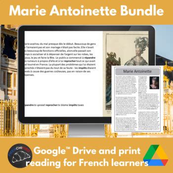 Marie Antoinette Bundle French Reading Comprehension Activity Print