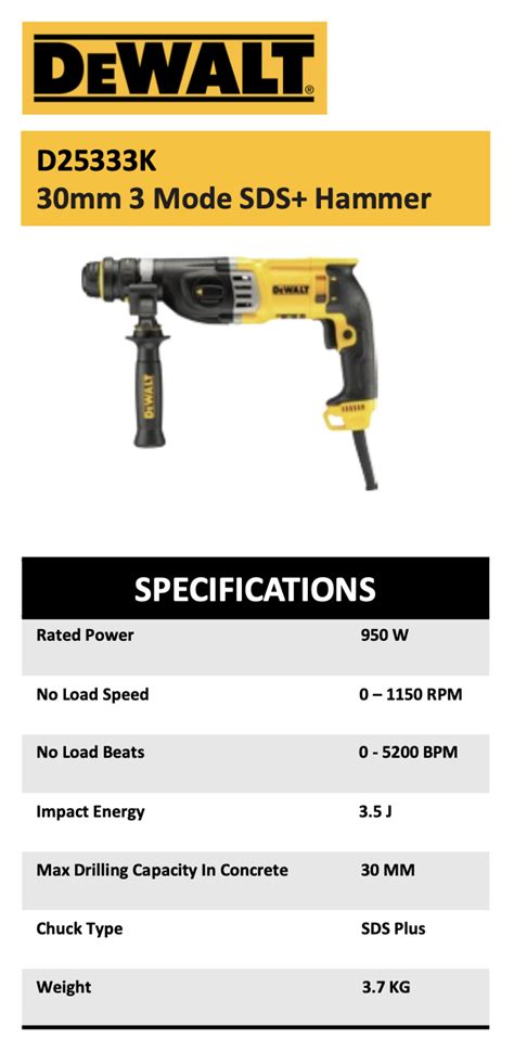 Dewalt D25333k 1 1 8 In Sds Plus Rotary Hammer Kit Dk Tools Supplies