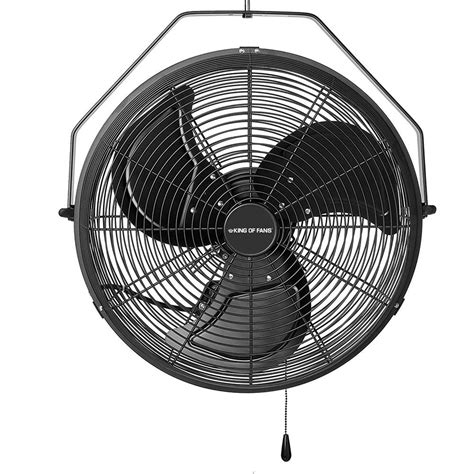 Hampton Bay 18 In 3 Speed High Velocity Black Wall Mount Fan With 3