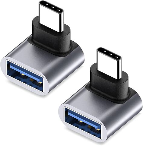 Gelrhonr Degree Usb C To Usb Otg Adapter Right Angled Type C