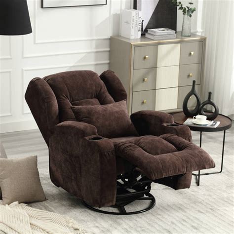 Red Barrel Studio Tiossem Swivel Rocking Recliner Chair Velvet Manual