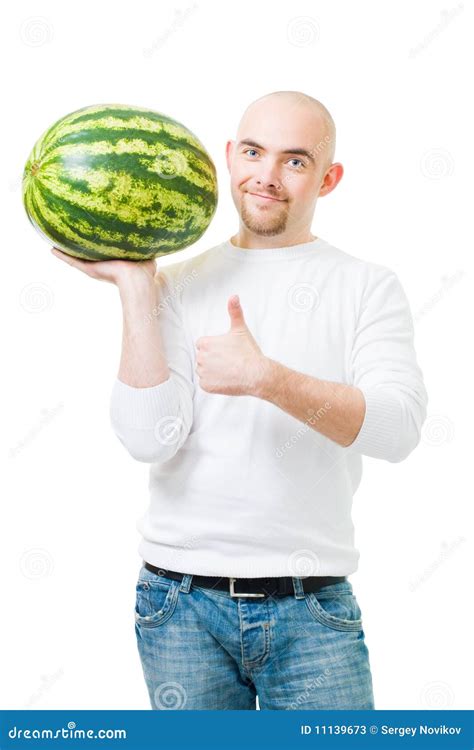 Bold Man With Watermelon Stock Photos Image 11139673