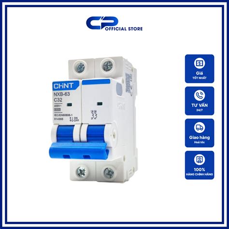 Aptomat MCB CHINT NXB 63 2P C63 C50 Dòng Cắt 6KA 10KA Shopee Việt Nam