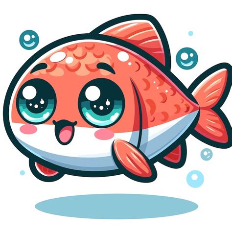 Premium Vector Cute Fish Vector On White Background