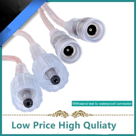 Ip68 Waterproof Dc Connector Dc 5 5 X 2 1mm Plug 2 Pin Power Wires For Single Color Led Strip