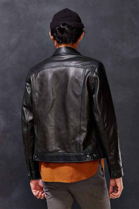 Lyst Schott Nyc Leather Trucker Jacket In Black For Men