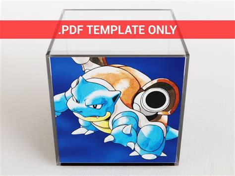 Diorama Cube Pdf Template Pok Mon Blue Pok Mart Game Boy Gbc Etsy