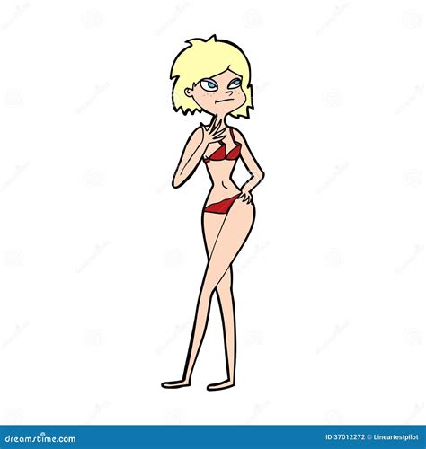 Cartoon Woman In Bikini Stock Photography Image 37012272