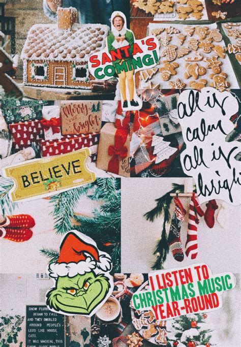 Download Christmas Collage Stickers Wallpaper | Wallpapers.com