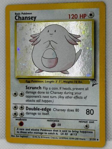 Chansey Pok Mon Tcg Base Set Rare Holo Ebay