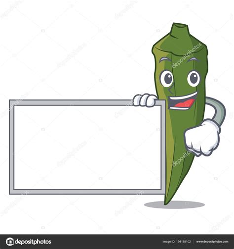 Board Okra Character Cartoon Style Vector Illustration Stock Illustration by ©kongvector #194188102