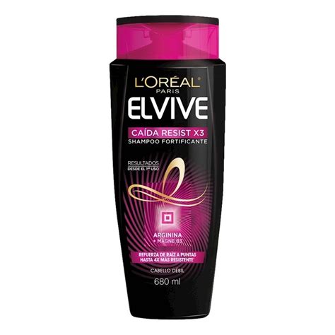 Shampoo Loréal Paris Elvive Caída Resist X3 Cabello Débil 680 Ml