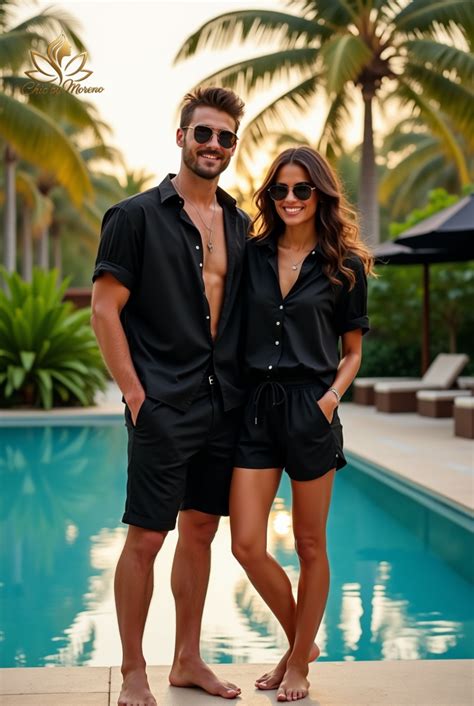 matching black resort set coordinados en negro estilo resort couple