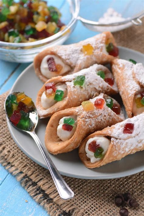 Sicilian Cannoli With Candied Fruit Stock Photo Image Of Italy Food