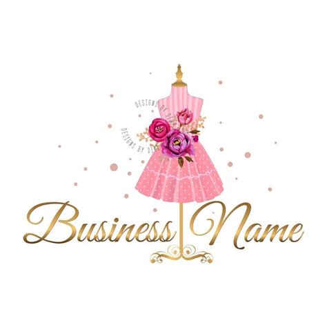 Logo De Boutique De Mode Logo De Jupe Mannequin Logo De Fleurs Roses