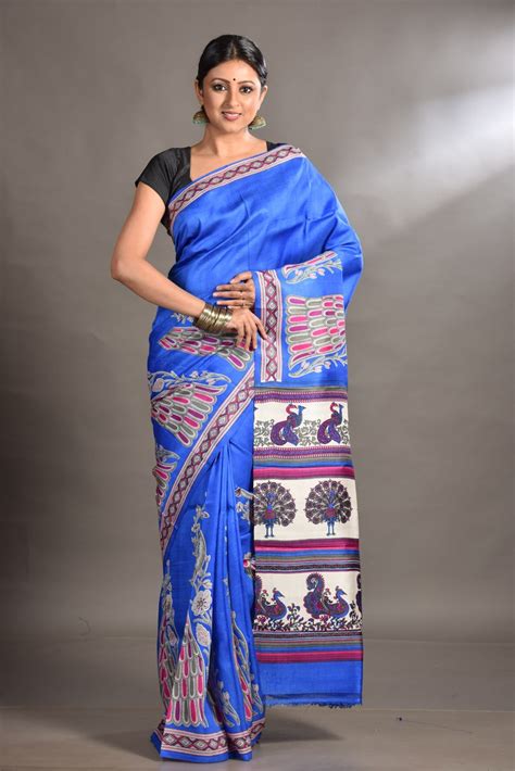 Saree Market Pure Silk Saree Blue Colour