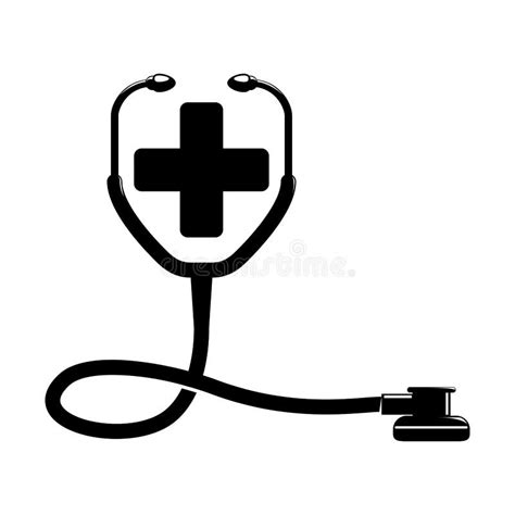 Cross Stethoscope Medical Care Design Stock Vector Illustration Of