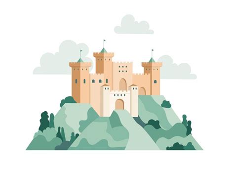 Premium Vector Castle Amidst Green Rolling Hills