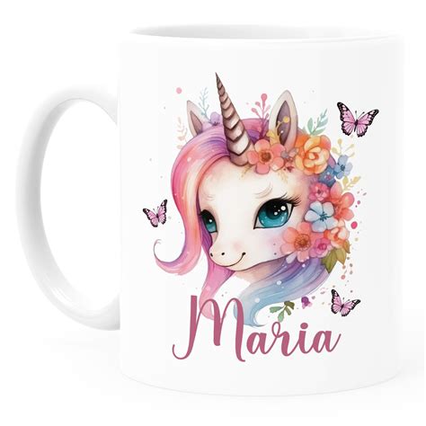 Kindertasse Personalisiert Mit Namen Einhorn Aufdruck Personalisierte