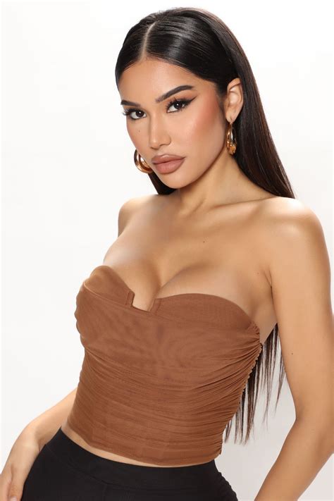 On Your Mind Bustier Top Mocha Fashion Nova Knit Tops Fashion Nova