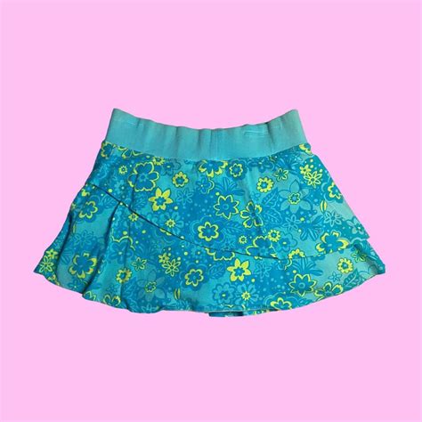 🎀 Y2k Blue Ruffled Mini Skirt 🎀 Sizexss Super Depop