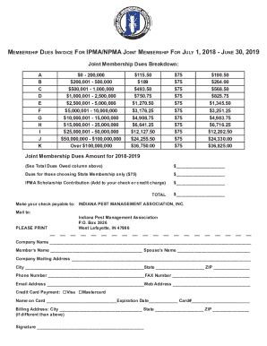 Fillable Online Membership Dues Invoice For Ipma Npma Joint Membership